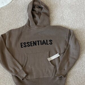 Fear of God Essentials Knit Pullover, Brown, Small